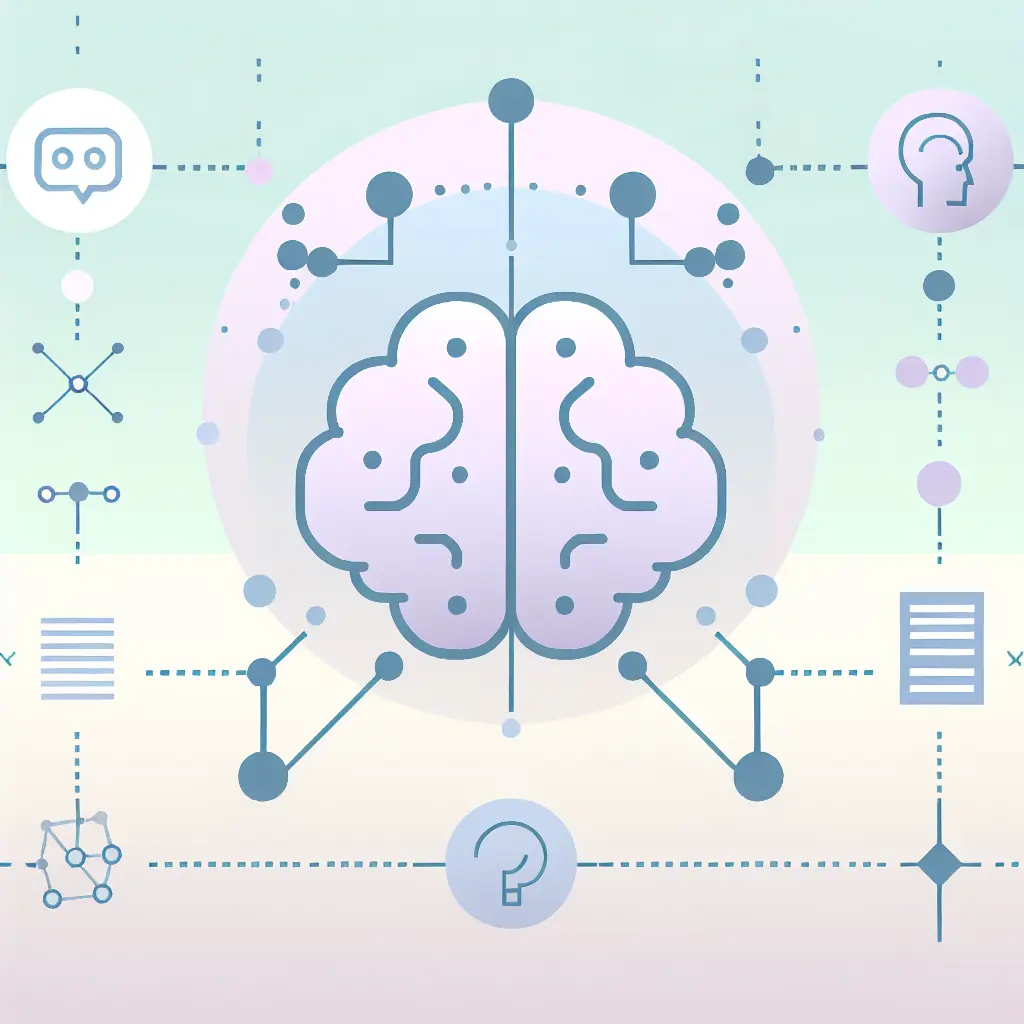 Abstract visualization of AI neural networks processing language and text