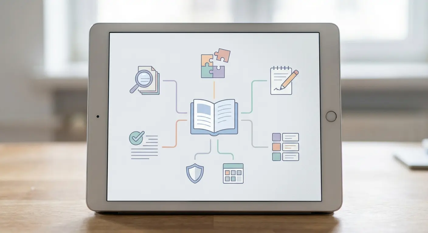 End-to-end AI dissertation writing workflow showing literature search, outline planning, drafting, editing, bibliography generation, and plagiarism checking modules