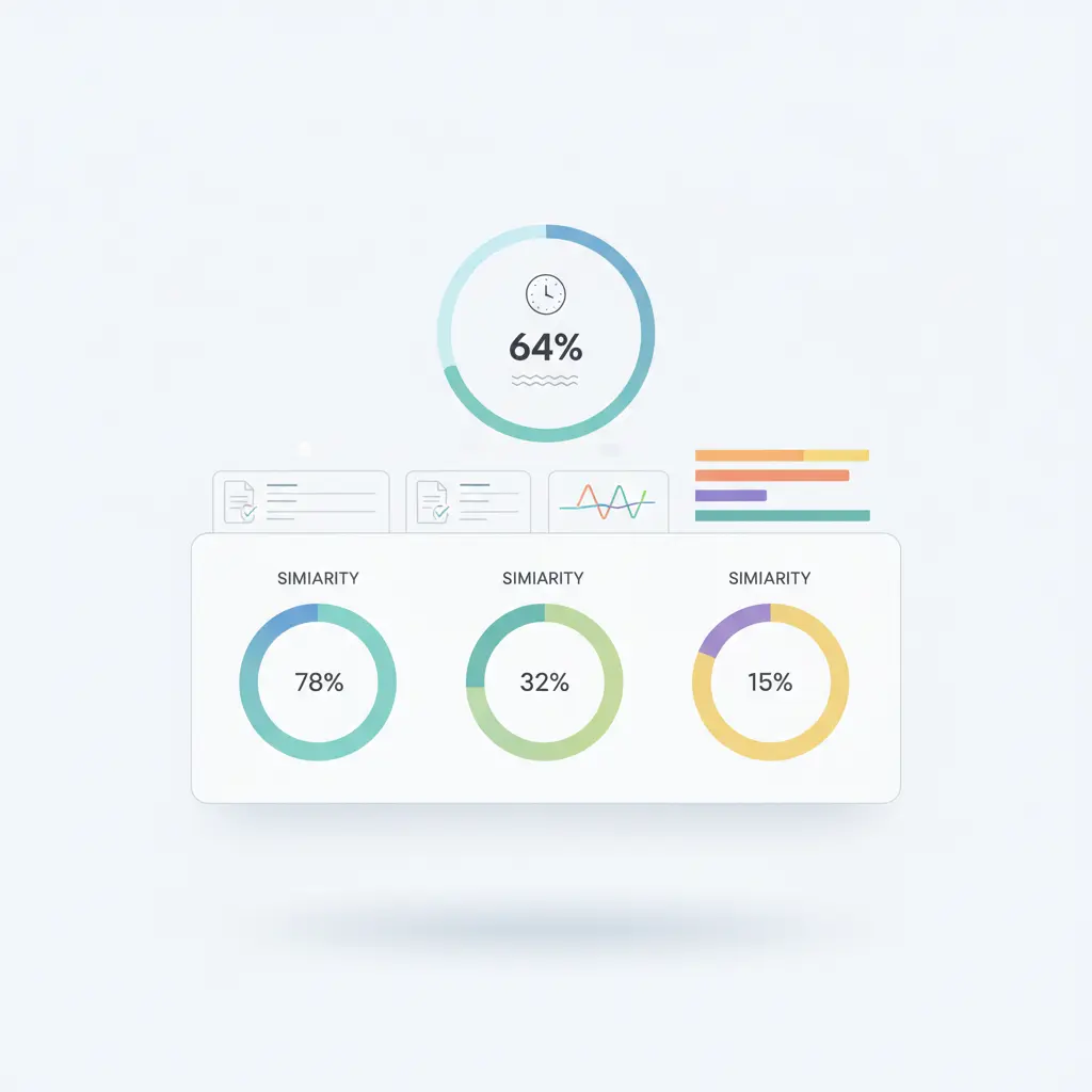 Tesify plagiarism checker dashboard displaying real-time similarity scores and academic integrity indicators for dissertation