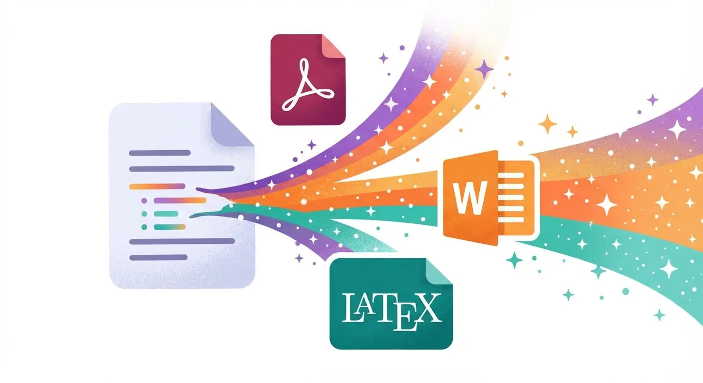 Export to PDF Word and LaTeX