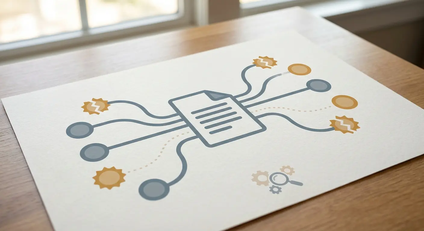 Hallucinated academic references risk in AI dissertation writing — disconnected citation nodes illustrating verification gaps