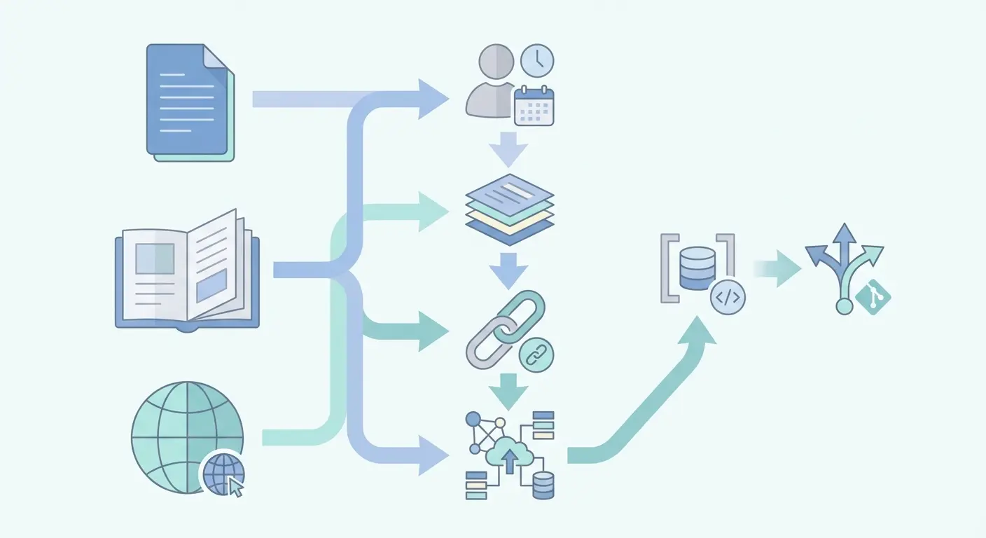 APA 7th edition citation workflow infographic showing source types, author-date format, DOI linking, and digital source guidance