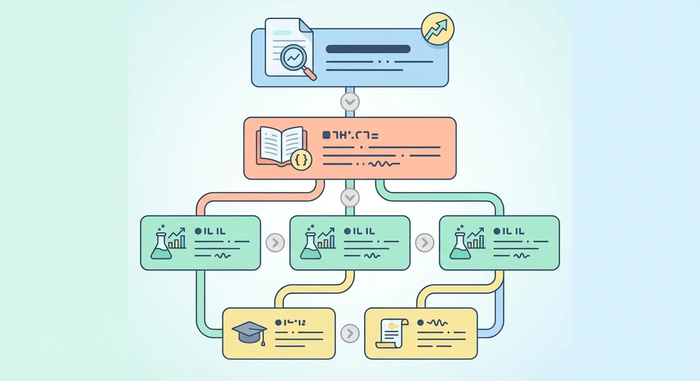 Impact-first academic CV layout showing research profile and publications front-loaded before education — illustrating how to structure a CV for maximum reviewer attention