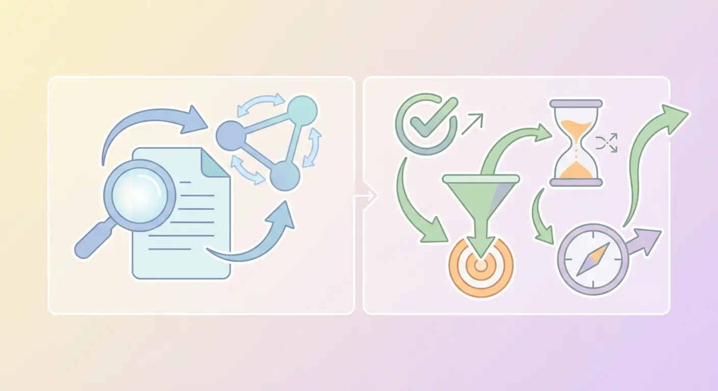 Conceptual comparison infographic showing the difference between a thesis abstract and thesis conclusion structure and purpose