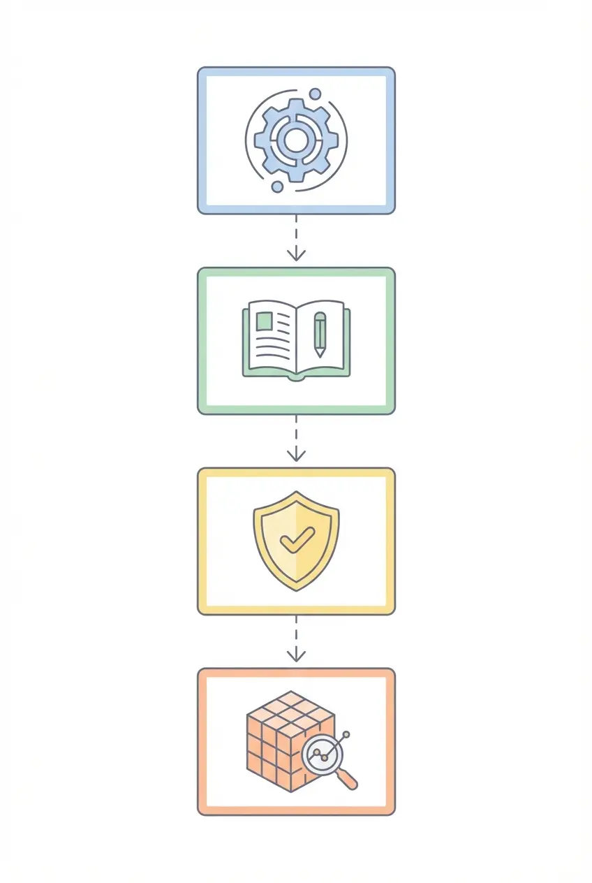 Complete research protocol structure showing procedural specificity, instrument versions, decision rules, and data dictionary as key components of reproducible research methodology