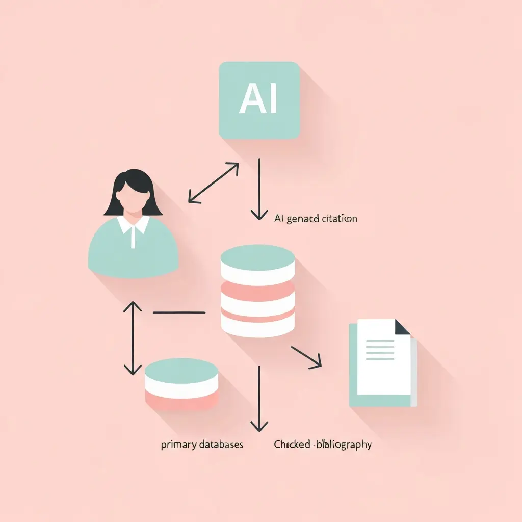 Step-by-step workflow for verifying AI-generated citations against academic databases and reference managers to ensure citation integrity in a master's thesis