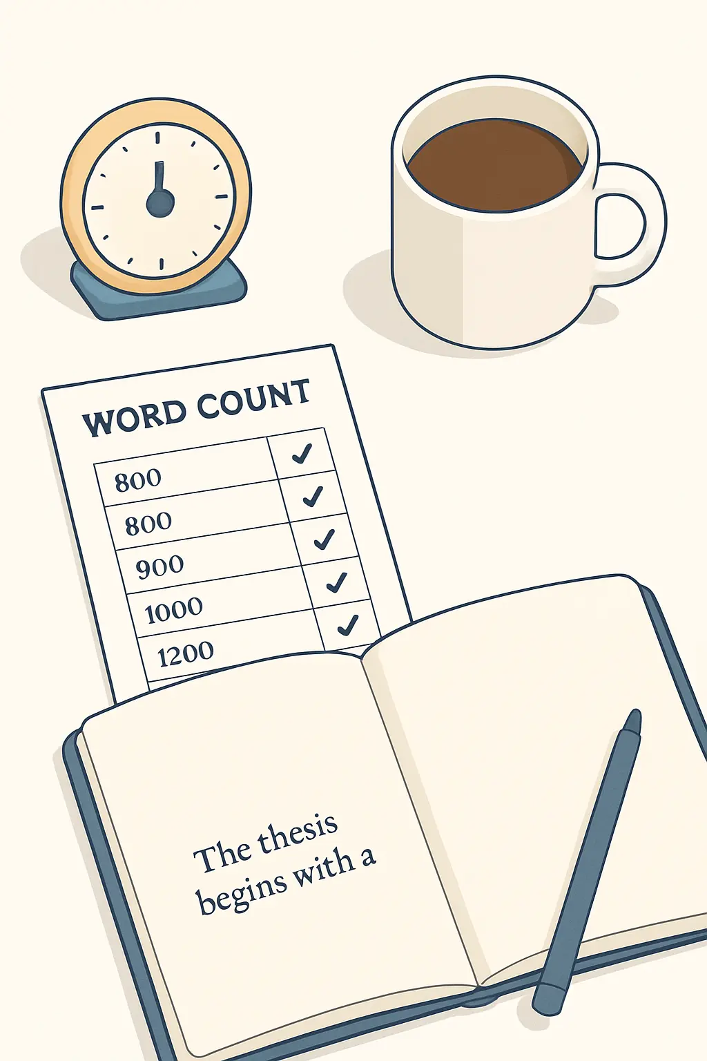 Daily thesis writing tracker showing a consecutive word-count streak — a key technique for rebuilding momentum when behind on a thesis