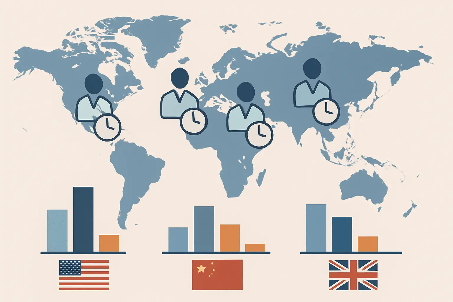 Global map illustration showing researcher peer review labor distribution and monetary value by country