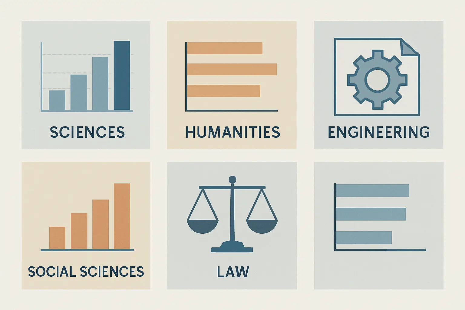 Illustration comparing IMRaD and topic-based thesis chapter structures across different academic disciplines