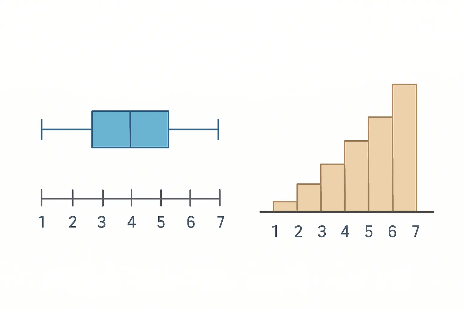 Delphi consensus measurement diagram: 9-point rating scale with interquartile range bracket and panellist response frequency distribution showing convergence toward agreement