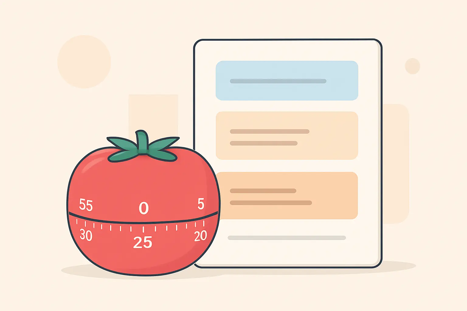 A Pomodoro timer breaking a thesis chapter into short sprints