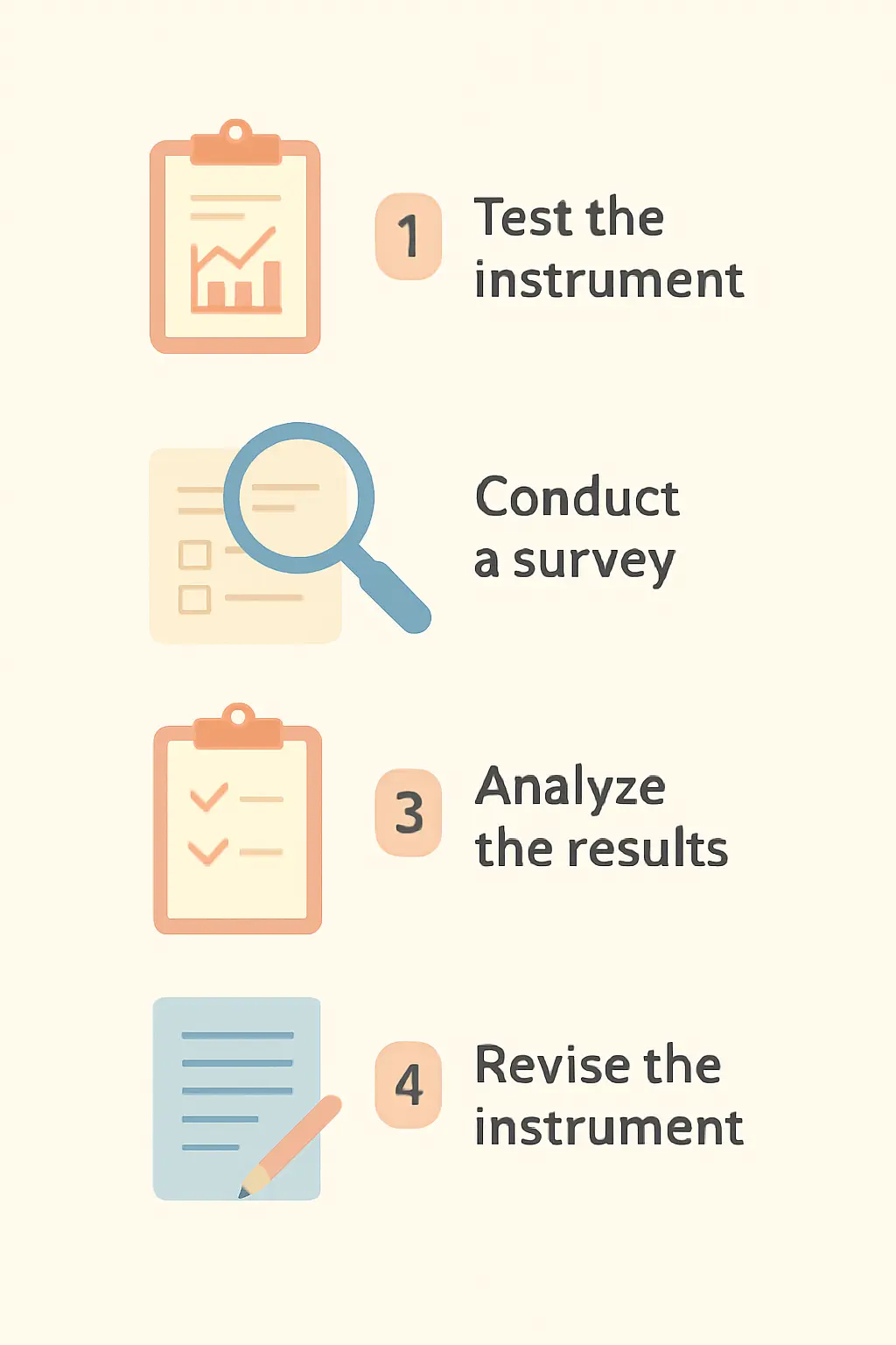 A checklist of pilot study steps from finalising to revising the instrument