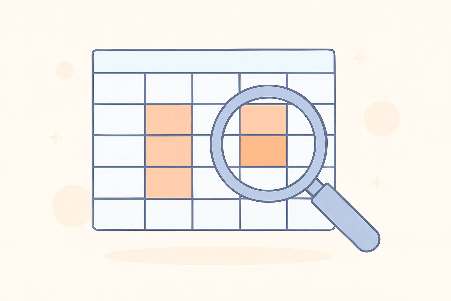 Flat vector illustration of a contingency table with expected cell counts highlighted for an assumption check