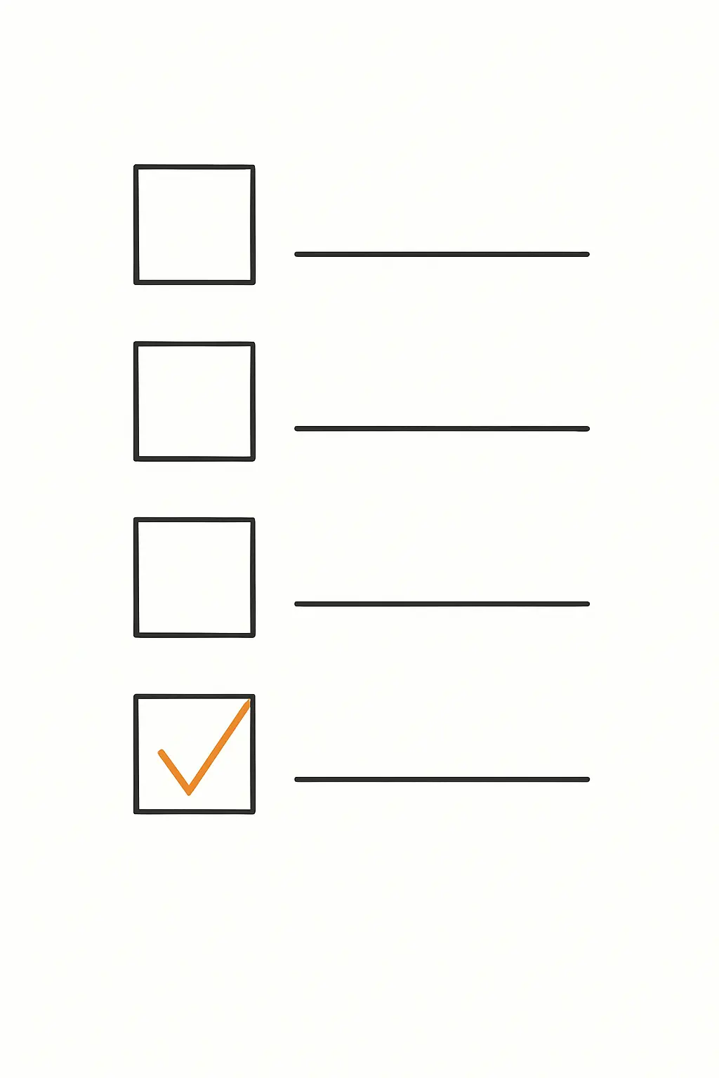 Minimalist line art checklist representing the four criteria that must all be met to qualify for authorship