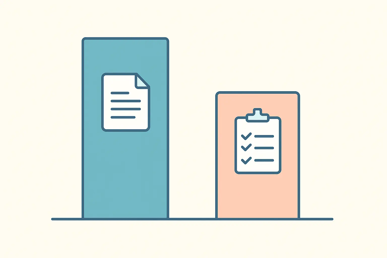 Flat vector illustration comparing police recorded crime with victimisation survey estimates