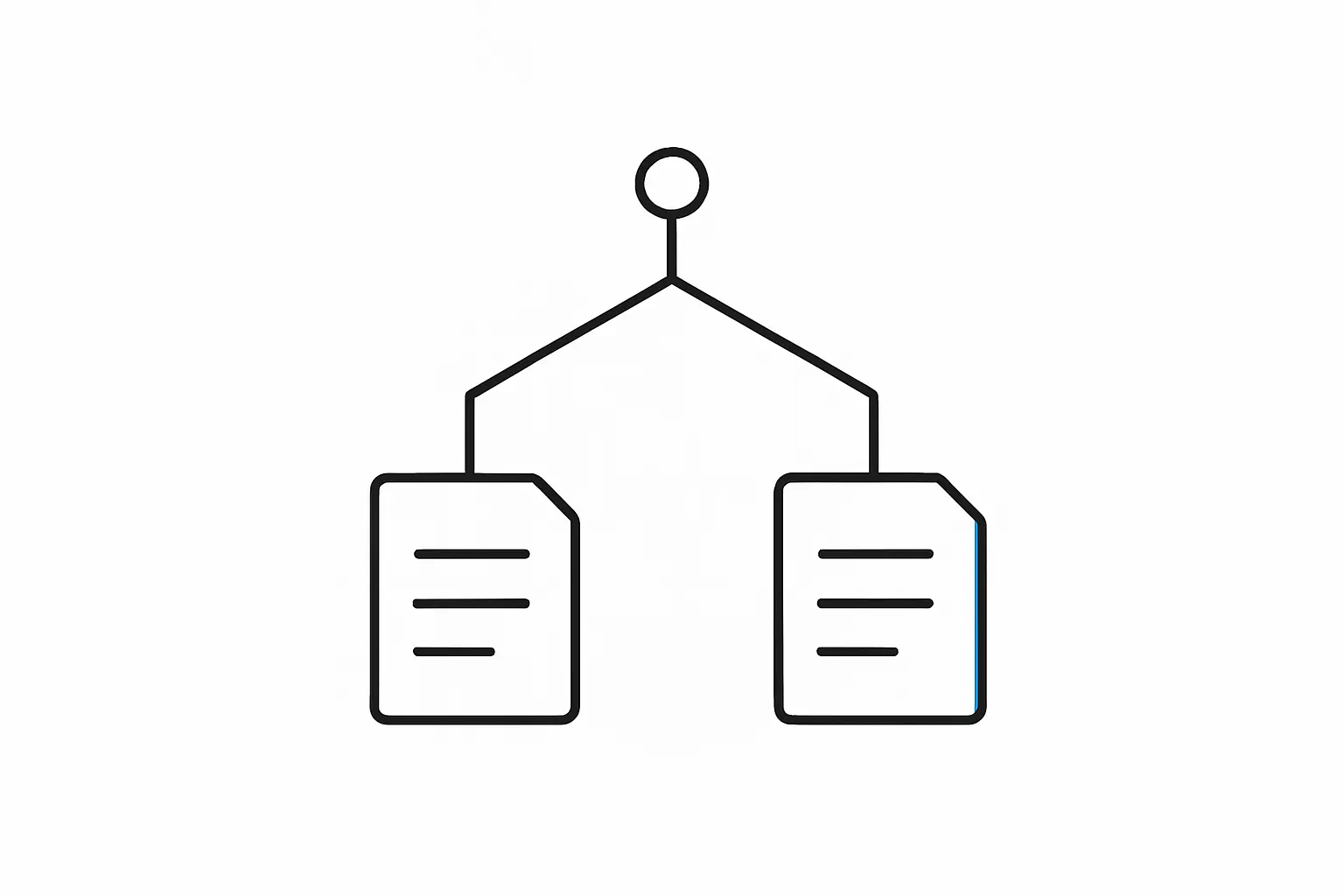 Minimalist line art decision tree showing two regulatory routes for a veterinary research project
