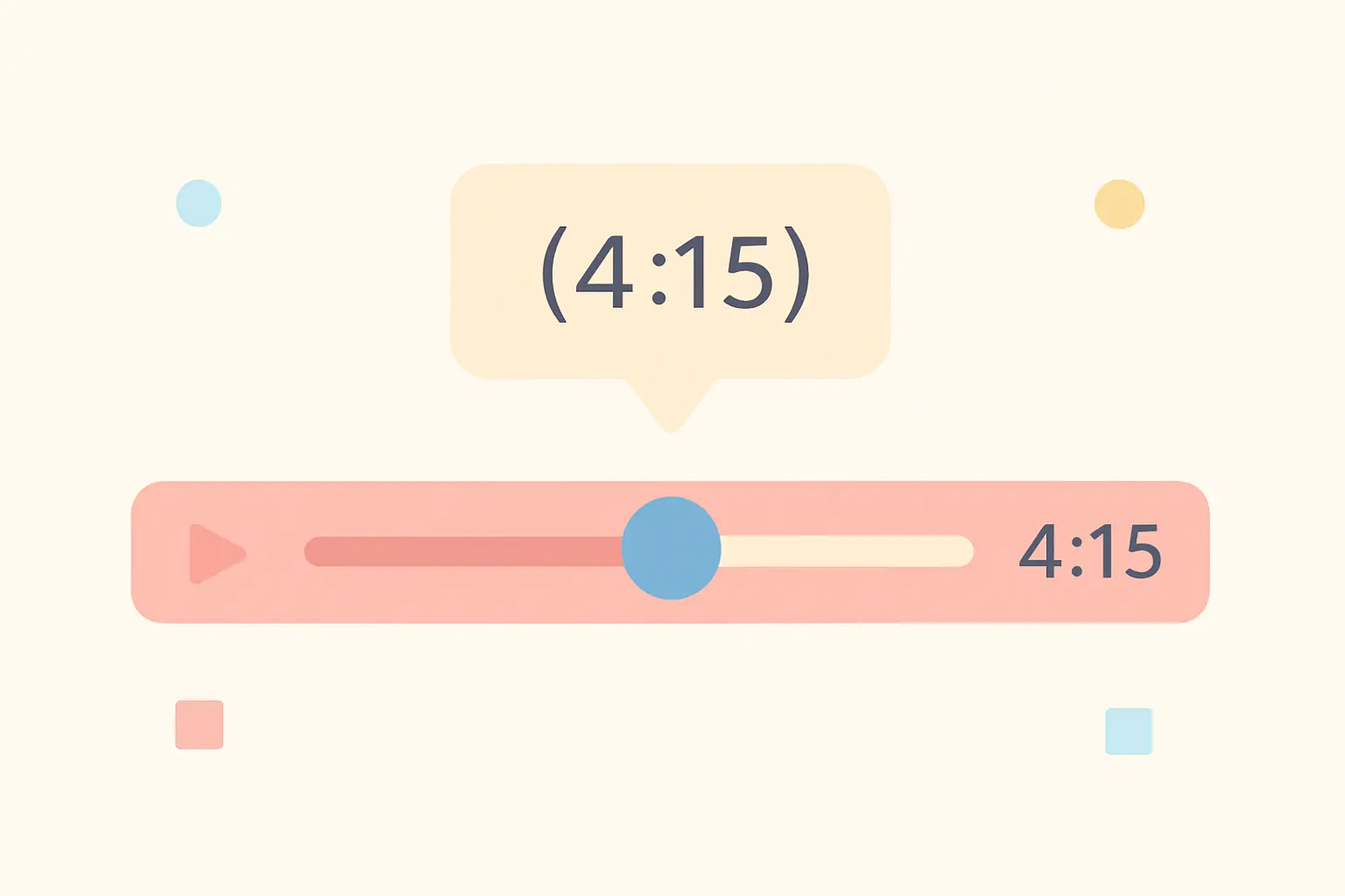 A video timeline with a timestamp feeding into an in-text citation