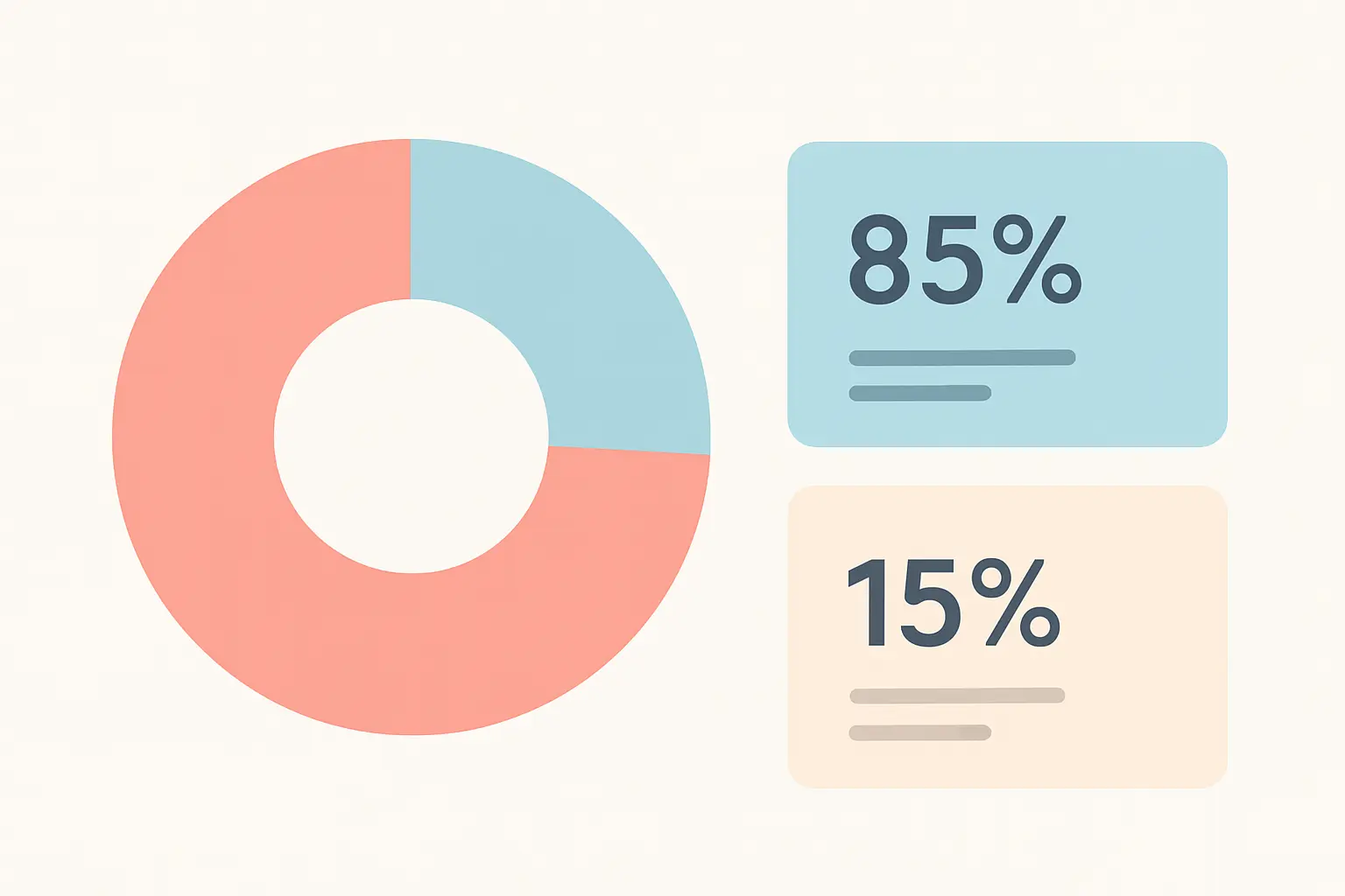 Flat vector illustration of a chart showing the proportion of researchers dependent on research software
