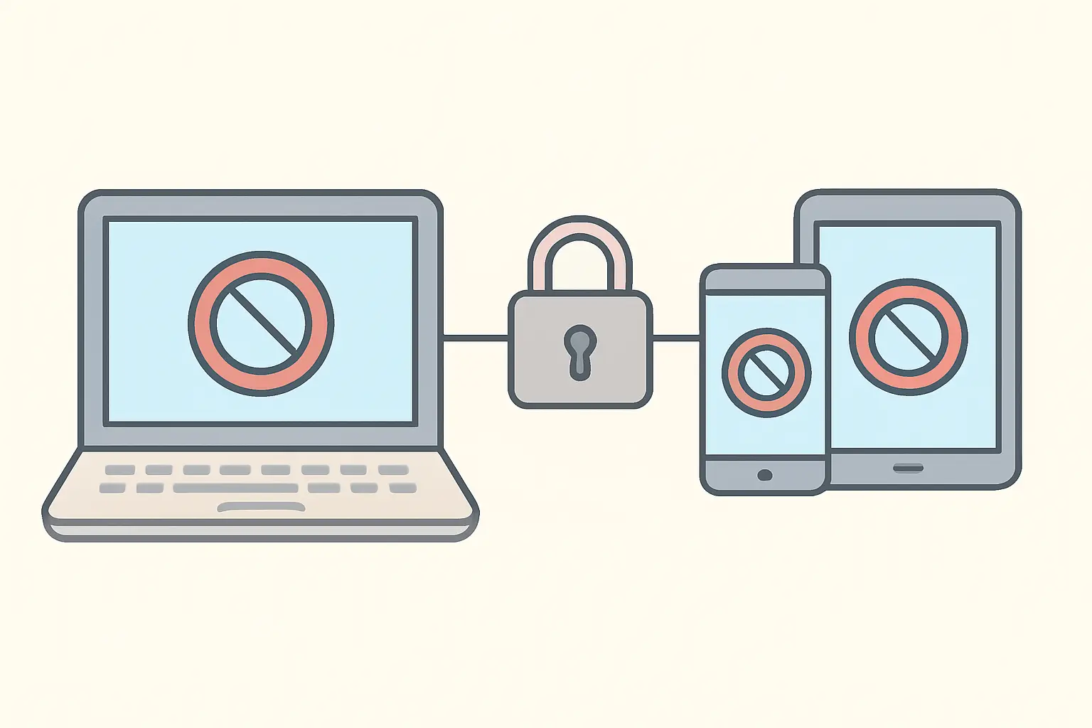 A single distraction block syncing across laptop, phone and tablet