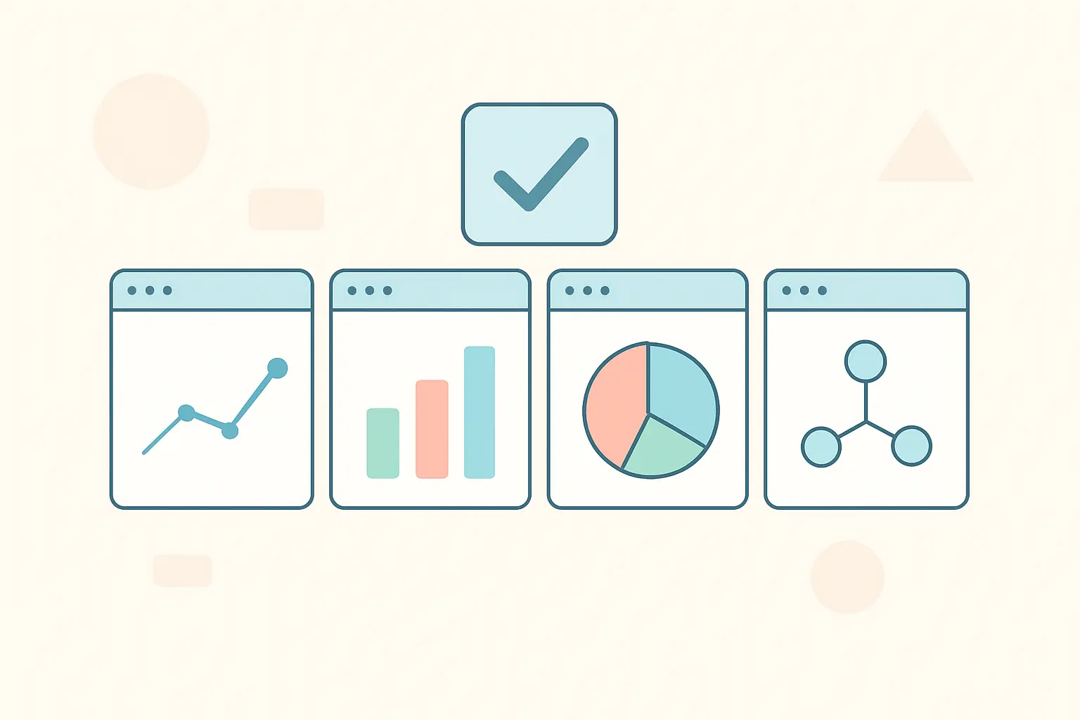 Flat vector illustration comparing several statistical software options side by side