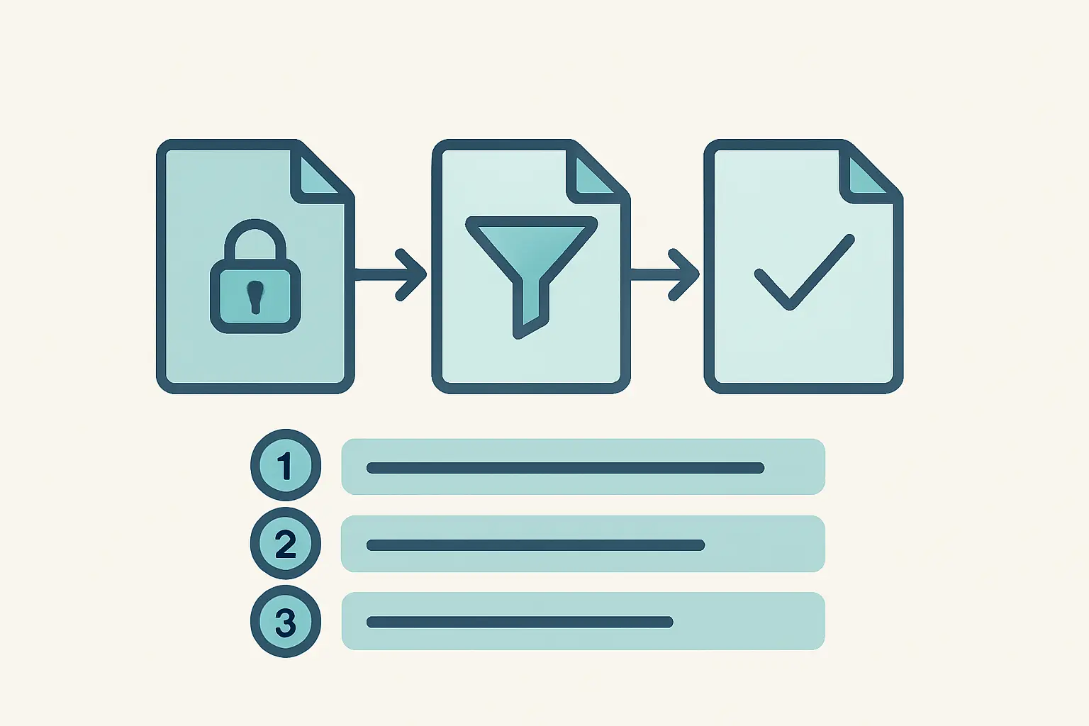 Flat vector illustration of a locked raw data file transformed through a logged cleaning step into a final analysis dataset