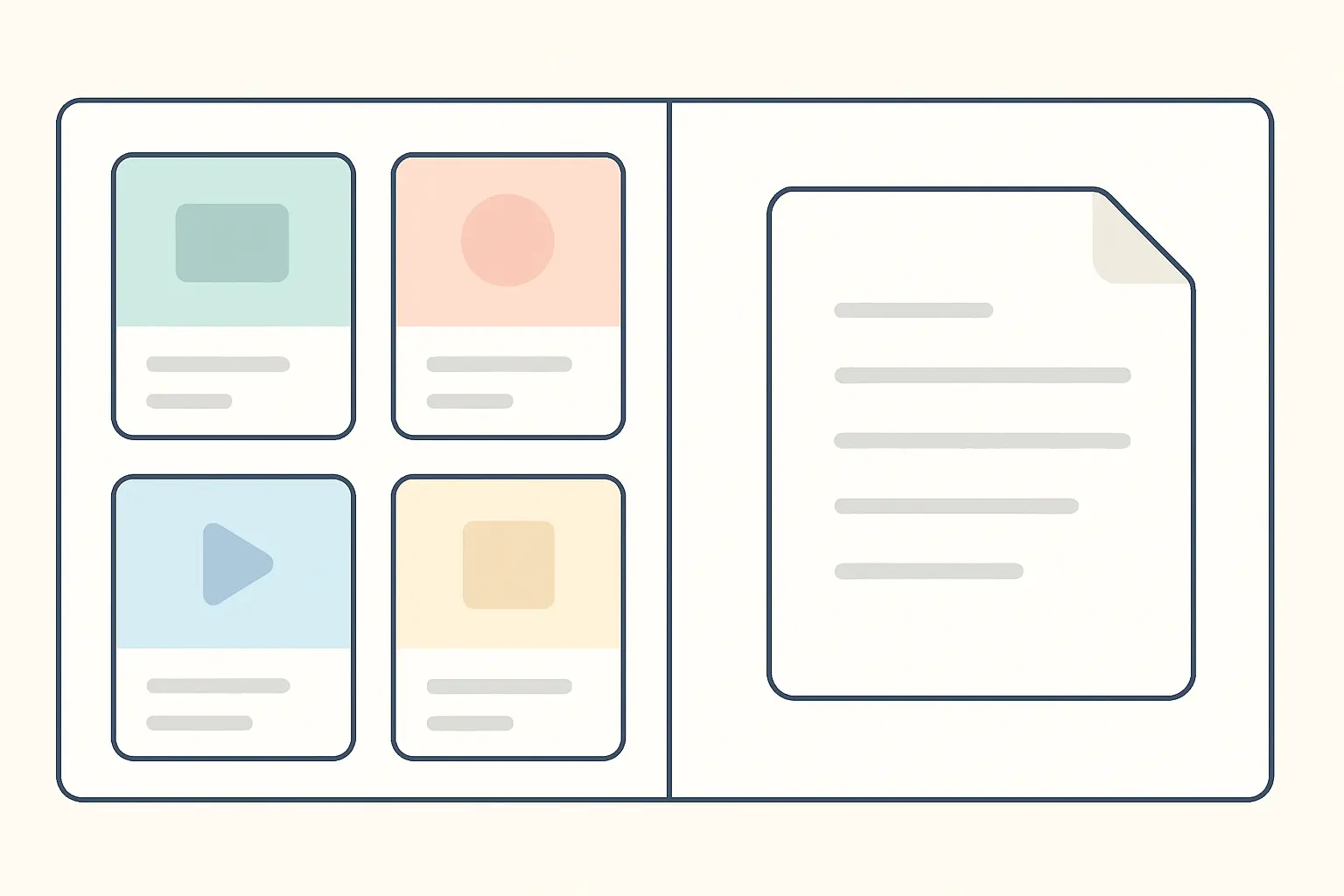 Flat vector illustration of a fourth-year workload divided between honours courses and an independent dissertation