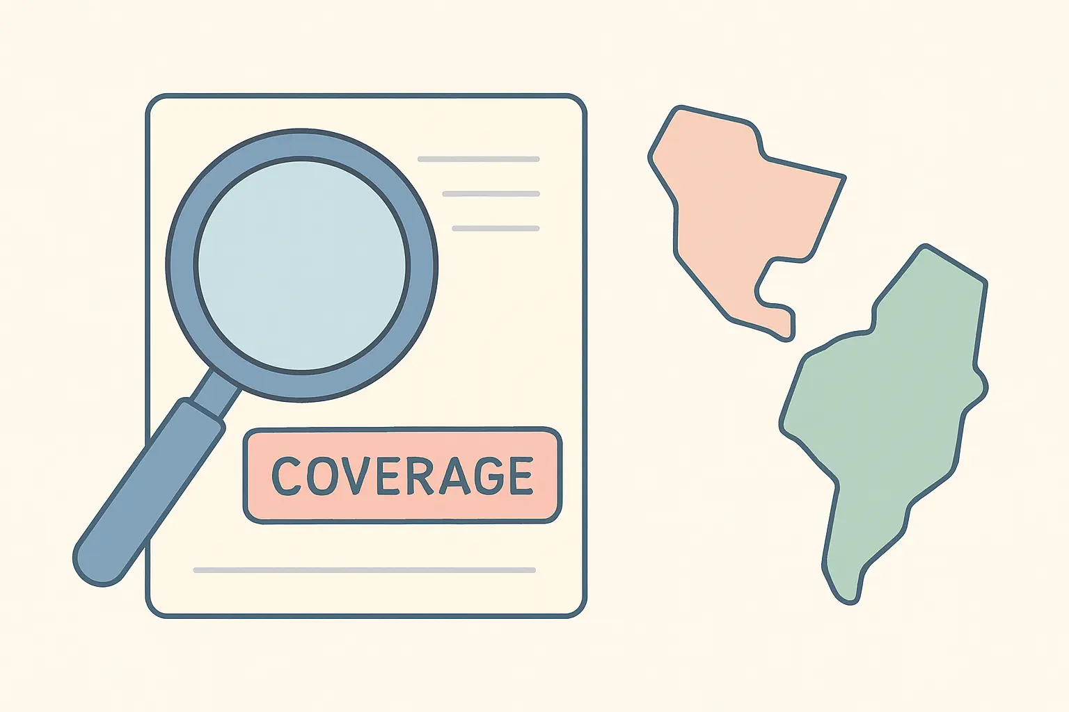 Flat vector illustration of checking the geographic coverage label of an official statistics release