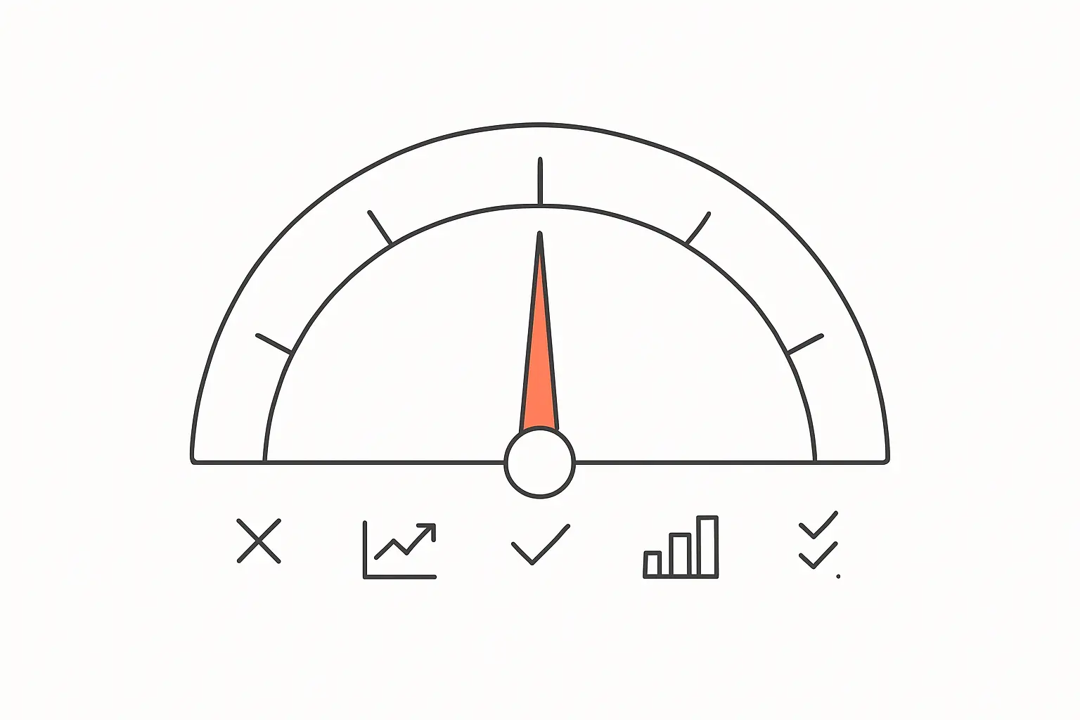 Calibration dial showing claim strength matched to the strength of the underlying evidence