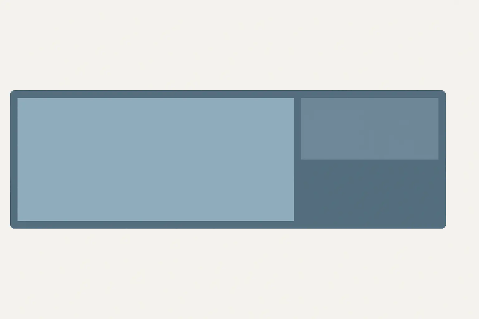 Flat vector proportional bar split into one large half and two equal quarters